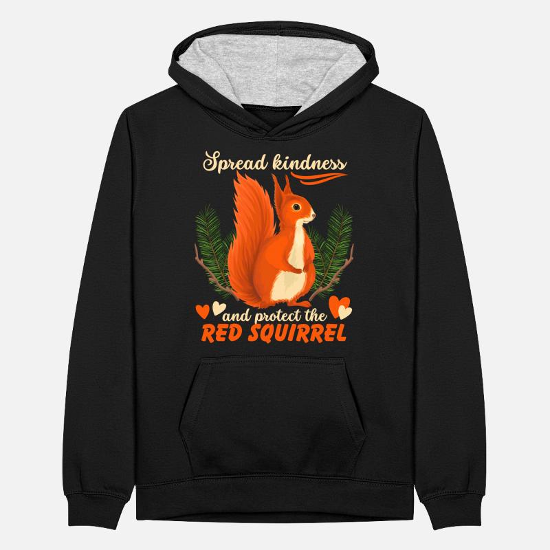 Lustiger Eichhörnchen Spruch, Rotes Eichhörnchen Teenager Kontrast-Hoodie