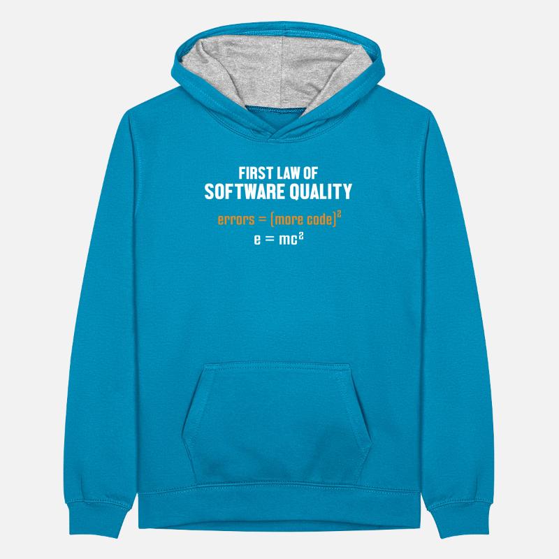 First Law of Software Quality Developer Coder Teenager Kontrast-Hoodie