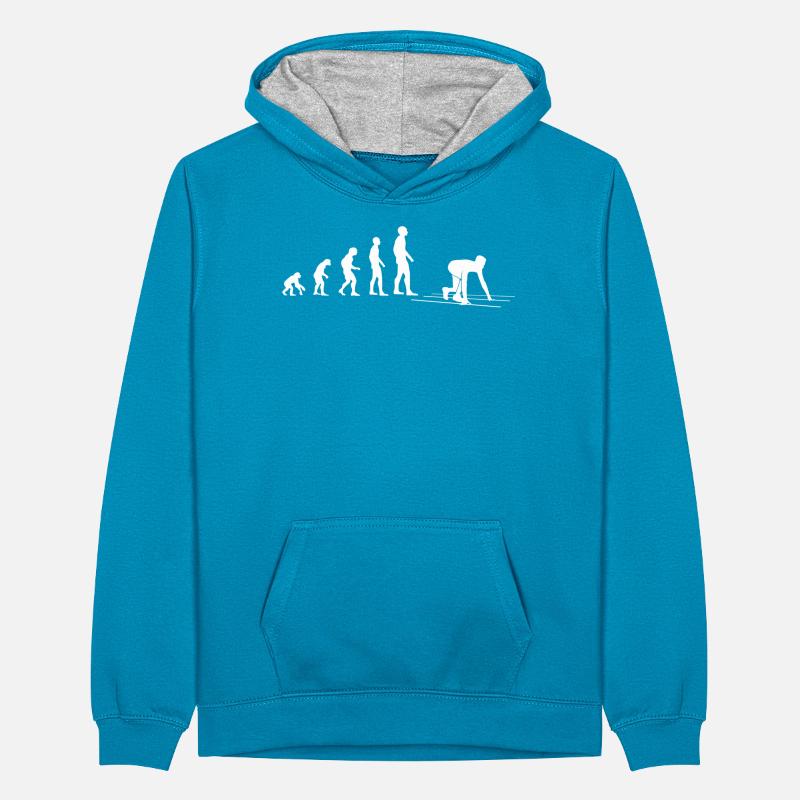 Sprint Evolution Läufer Geschenk Teenager Kontrast-Hoodie