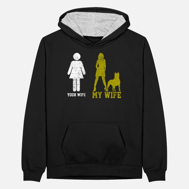 Inspirierende Pitbull-Mutter-Ehefrau-Mama-Kunst Teenager Kontrast-Hoodie