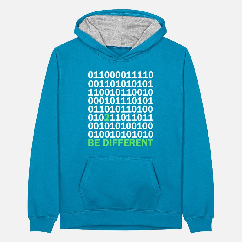 Le code binaire est différent Sweat à capuche contrasté Ado
