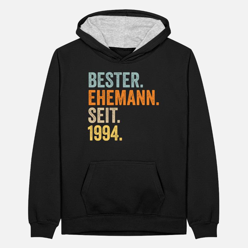 Valentinstag Bester Ehemann Seit 1994 Teenager Kontrast-Hoodie