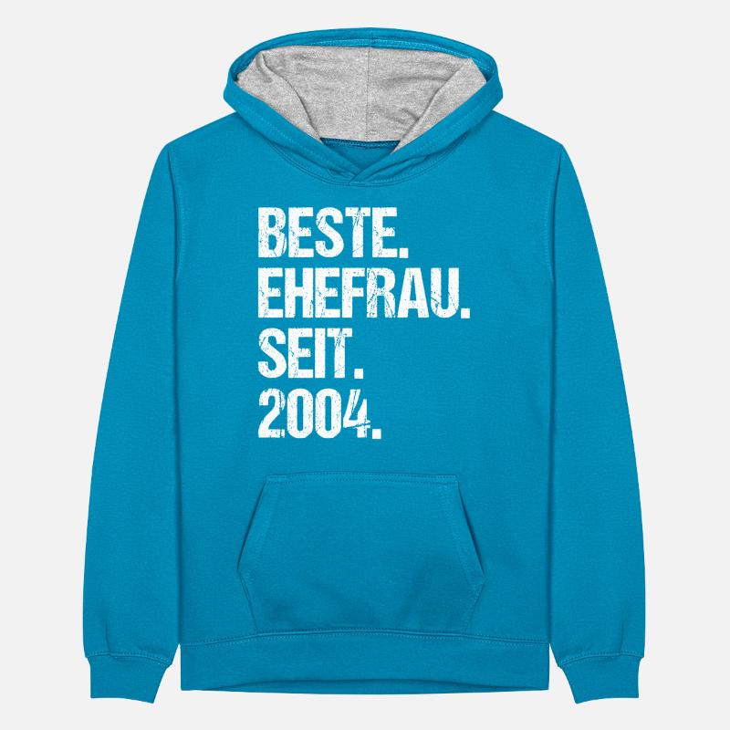 Valentinstag Beste Ehefrau Seit 2004 Teenager Kontrast-Hoodie