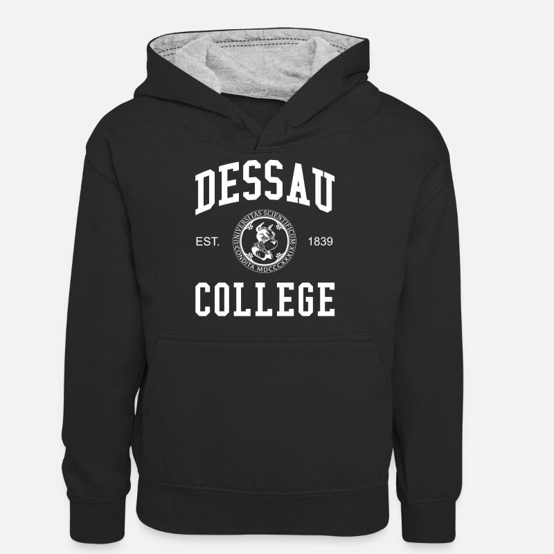 Collège Dessau Université Université des sciences appliquées - Sweat à capuche contrasté Ado - noir/gris chiné