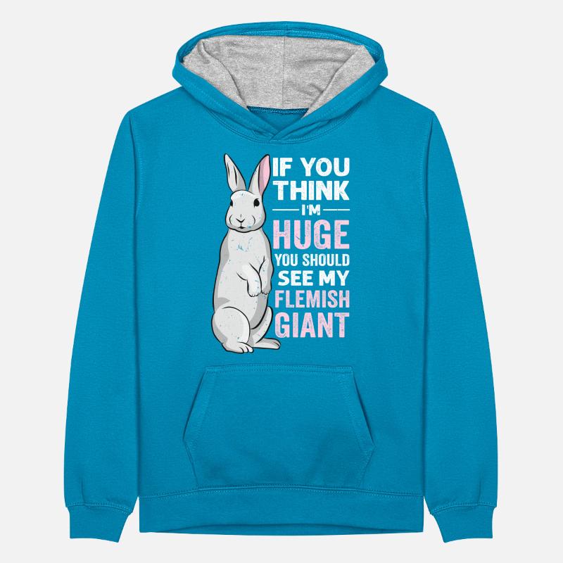 Flemish Giant Rabbit Rabbit Rabbit Teenager Contrast Hoodie