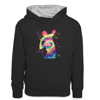 Lanceur de poids Colorsplash Lancer de poids - Sweat à capuche contrasté Ado - noir/gris chiné - Devant