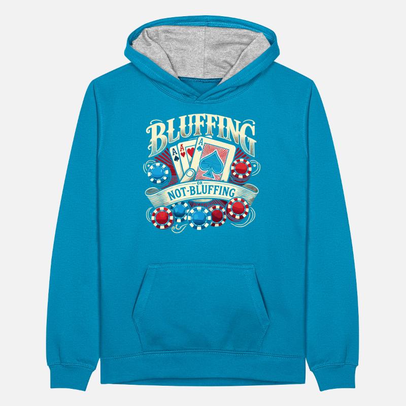 Bluffen oder nicht bluffen Teenager Kontrast-Hoodie