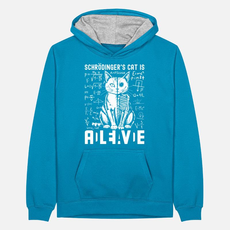 Schrödingers Katze Dead and Alive Teenager Kontrast-Hoodie