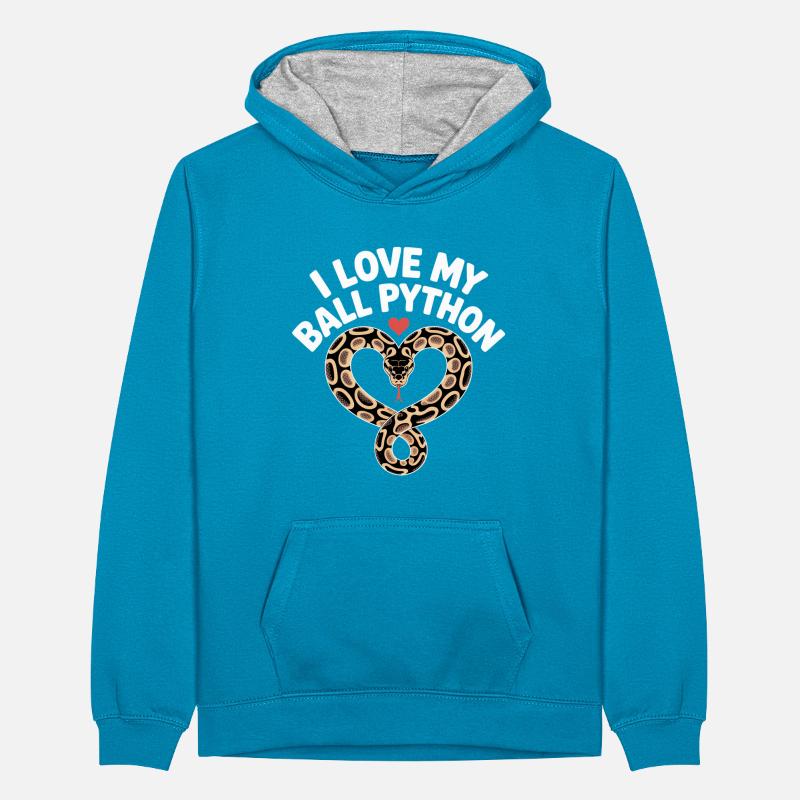 J’adore mon python royal ! Roi python Sweat à capuche contrasté Ado