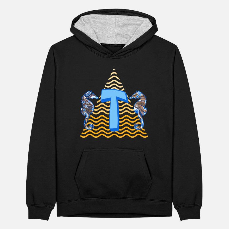 seepferdchen e 262 t Teenager Kontrast-Hoodie