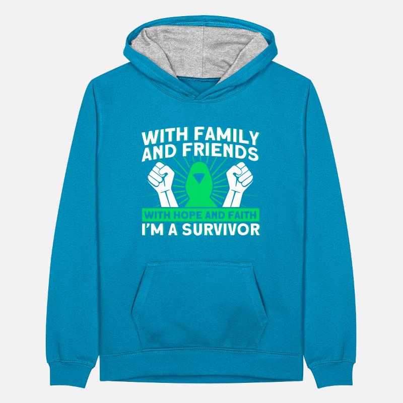 Mit Hoffnung und Glaube bin ich Überlebender Teenager Kontrast-Hoodie