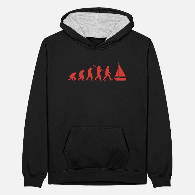 Evolution Segelboot Boot Teenager Kontrast-Hoodie