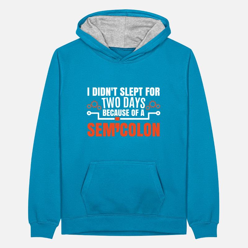 Coding Funny Coder Joke Teenager Contrast Hoodie