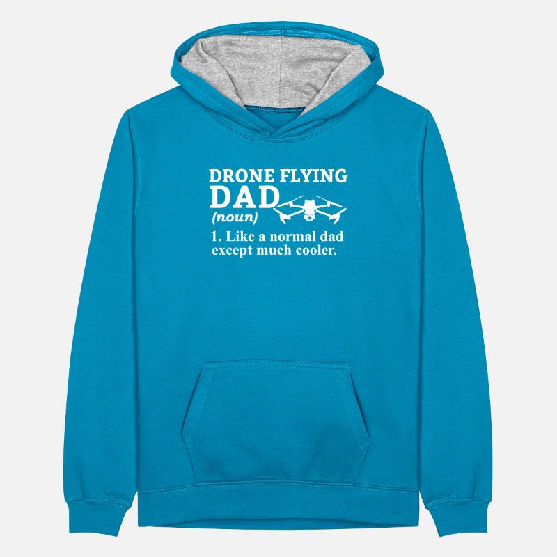Drone Drone Drone Pilot Quadcopter Teenager Contrast Hoodie