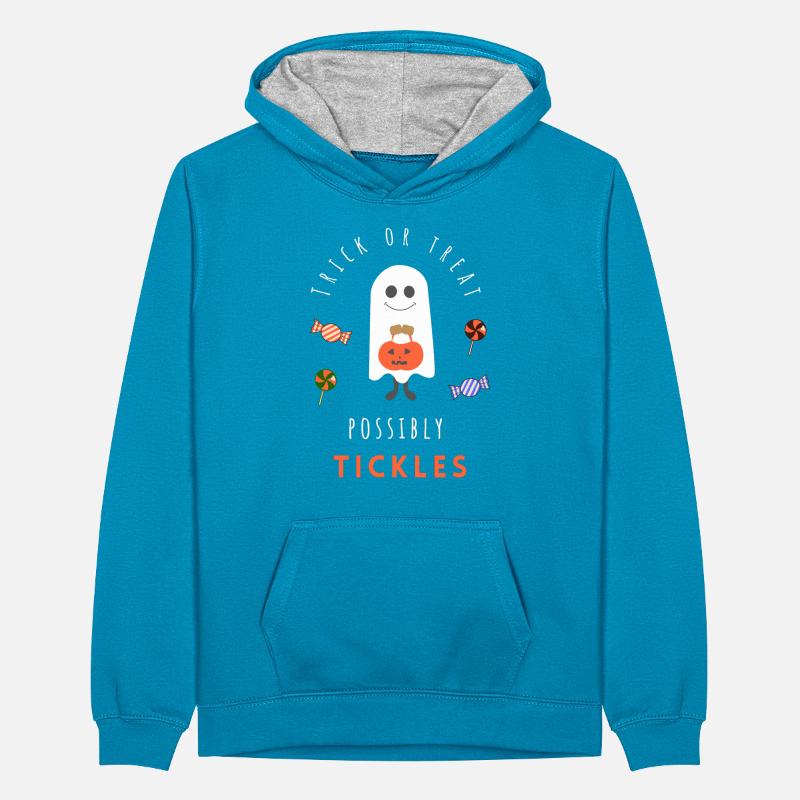 Süßigkeiten oder Streiche, evtl. Kitzeln Teenager Kontrast-Hoodie