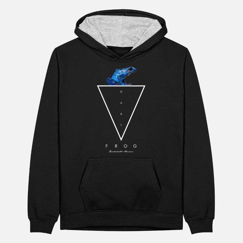 Blauer Pfeilgiftfrosch Dendrobates Azureus Teenager Kontrast-Hoodie