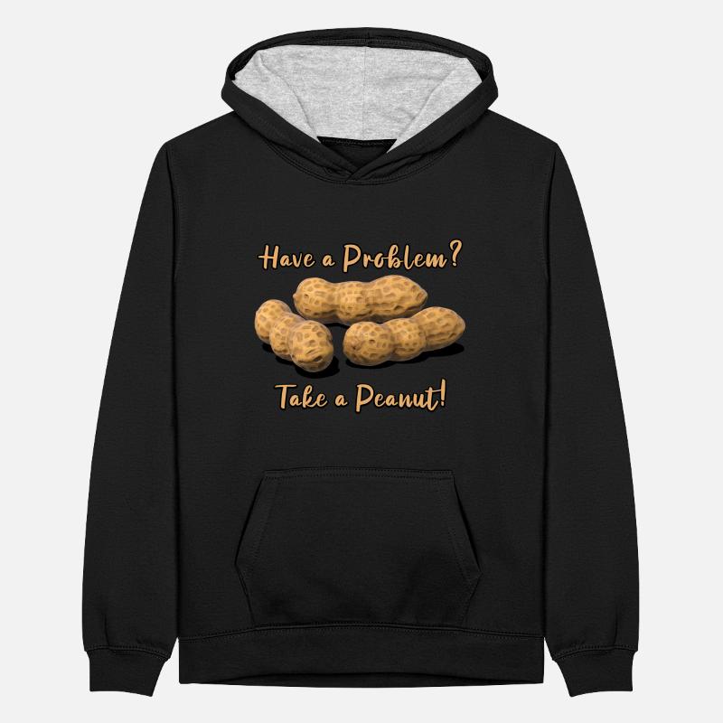Have a Problem? Take a Peanut! Teenager Contrast Hoodie