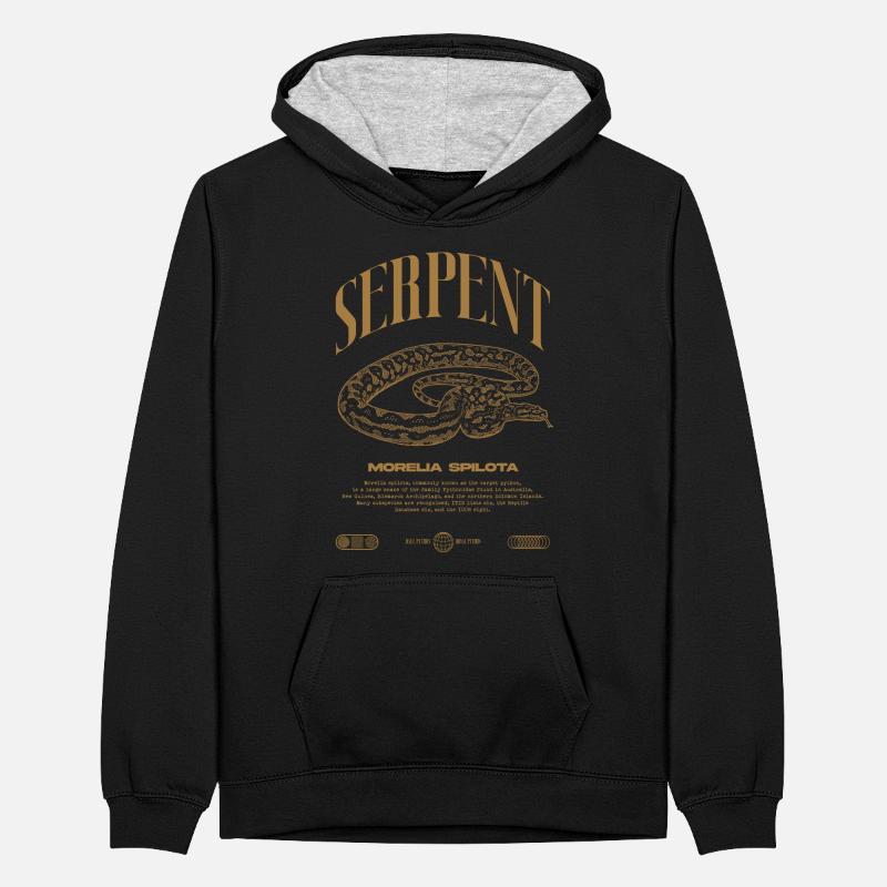 Teppich Python Moderne Reptile Keeper Streetwear Teenager Kontrast-Hoodie