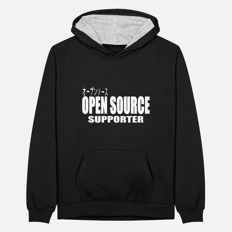 LUZILLION CODER COUTURE, PARTISAN DE L’OPEN SOURCE Sweat à capuche contrasté Ado