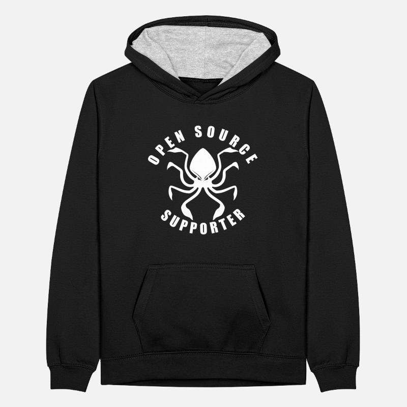 LUZILLION CODER COUTURE, PARTISAN DE L’OPEN SOURCE Sweat à capuche contrasté Ado