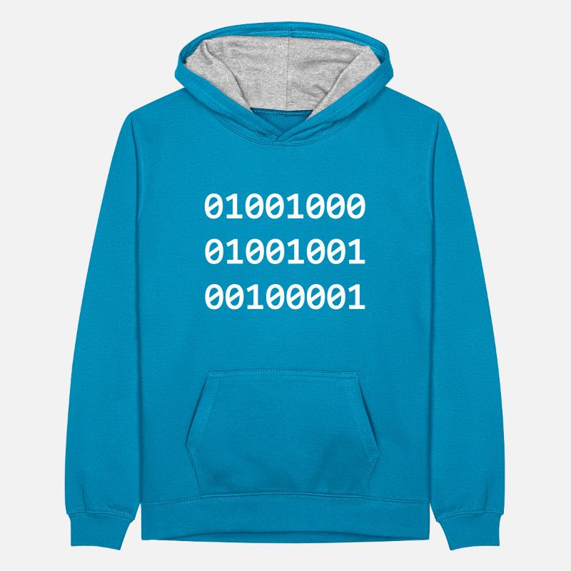 Hi Binary Programmierer grüßen sich so Teenager Kontrast-Hoodie