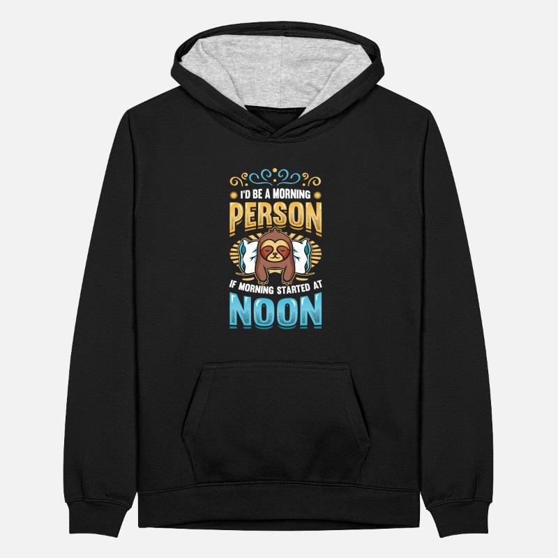Spätaufsteher, Morgenmuffel, Eule, Langschläfer. Teenager Kontrast-Hoodie