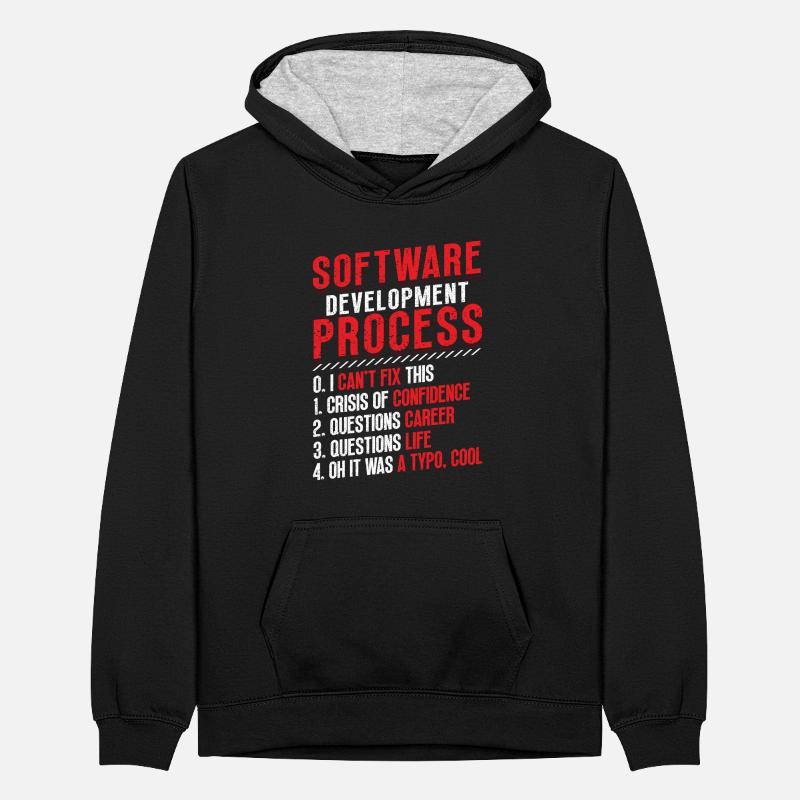 Software development process, programming Teenager Contrast Hoodie