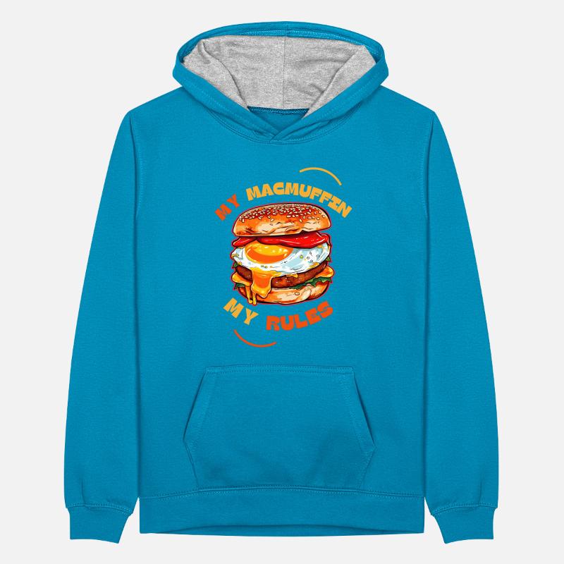 Mon McMuffin Mes règles Sweat à capuche contrasté Ado