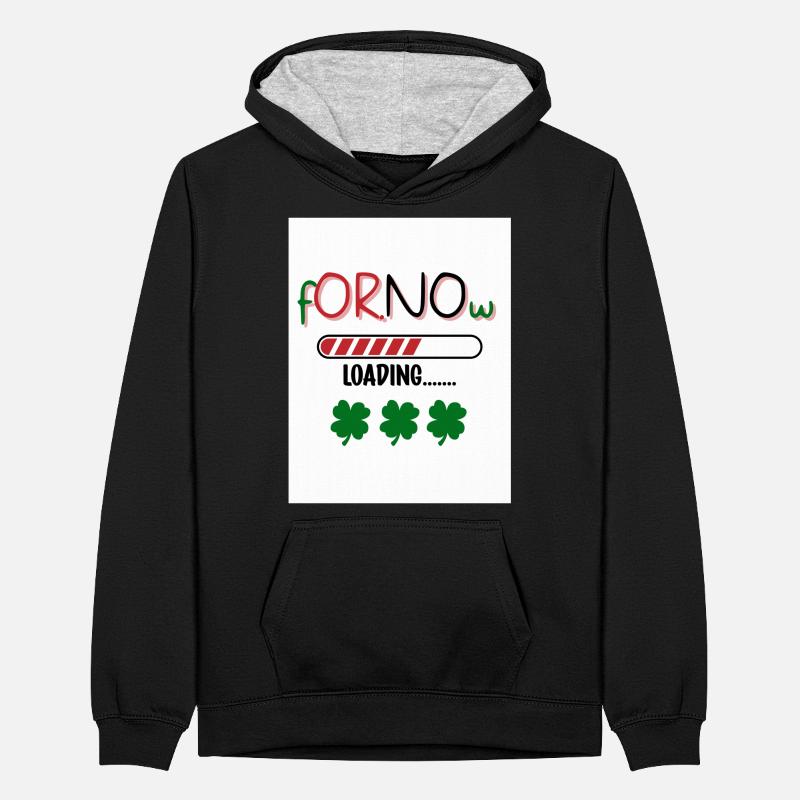 Erst einmal. Ja oder nein. Glück. Teenager Kontrast-Hoodie