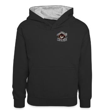 Die wilden Kerle Logo klein - Teenager Kontrast-Hoodie - Schwarz/Grau meliert - Vorne
