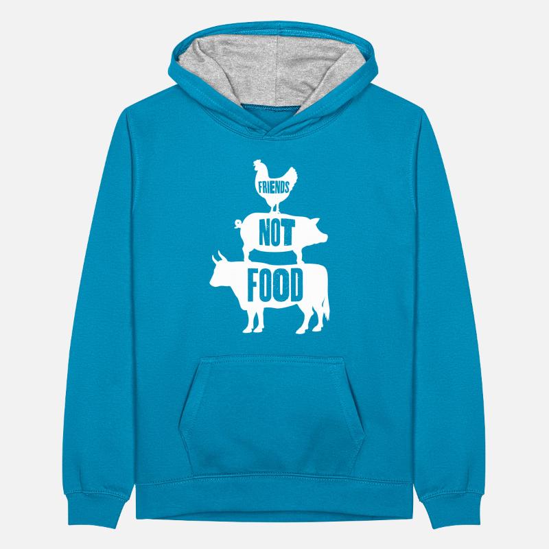 Freunde nicht essen - vegan oder vegetarisch Teenager Kontrast-Hoodie