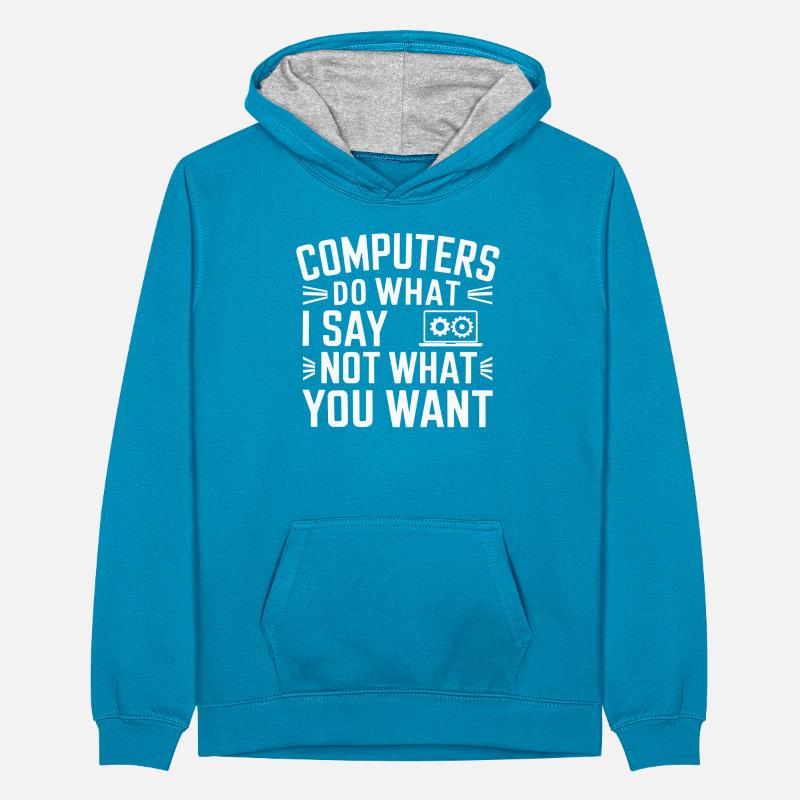 Support Administrateur Nerd Computer Tech Sweat à capuche contrasté Ado