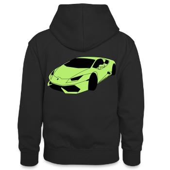 Voiture de sport Lambo - Sweat à capuche contrasté Ado - noir/gris chiné - Dos