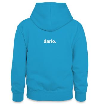 Gift Grunge Style First Name dario - Teenager Contrast Hoodie - peacock blue/heather grey - Back