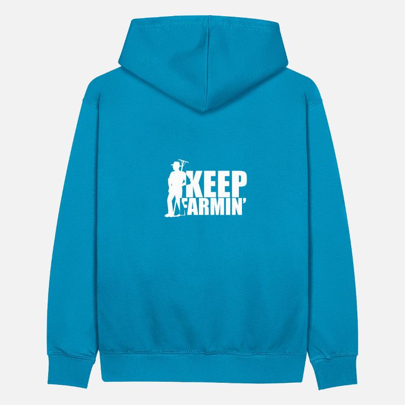 Keep farmin with rake - Bauer mit Harke Teenager Kontrast-Hoodie