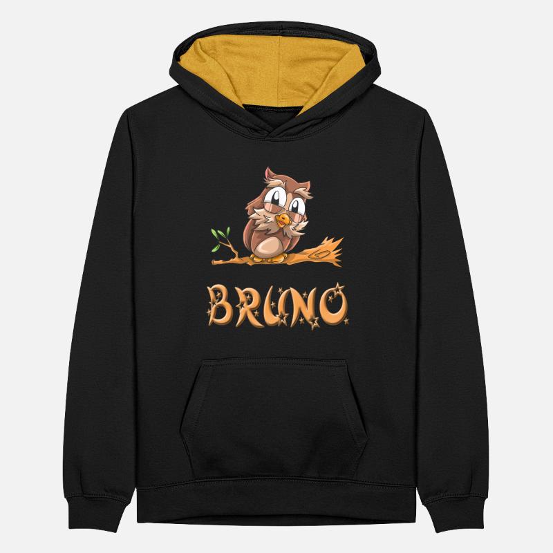 Eule Bruno Teenager Kontrast-Hoodie