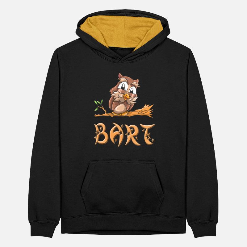 Eule Bart Teenager Kontrast-Hoodie