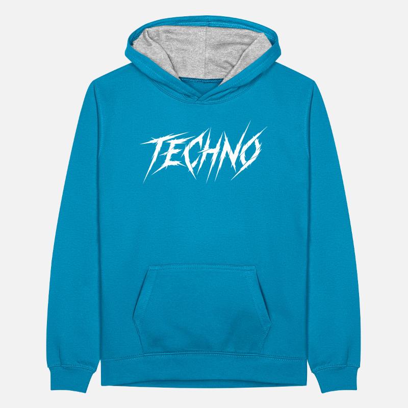Sharp Techno Typeface Teenager Contrast Hoodie