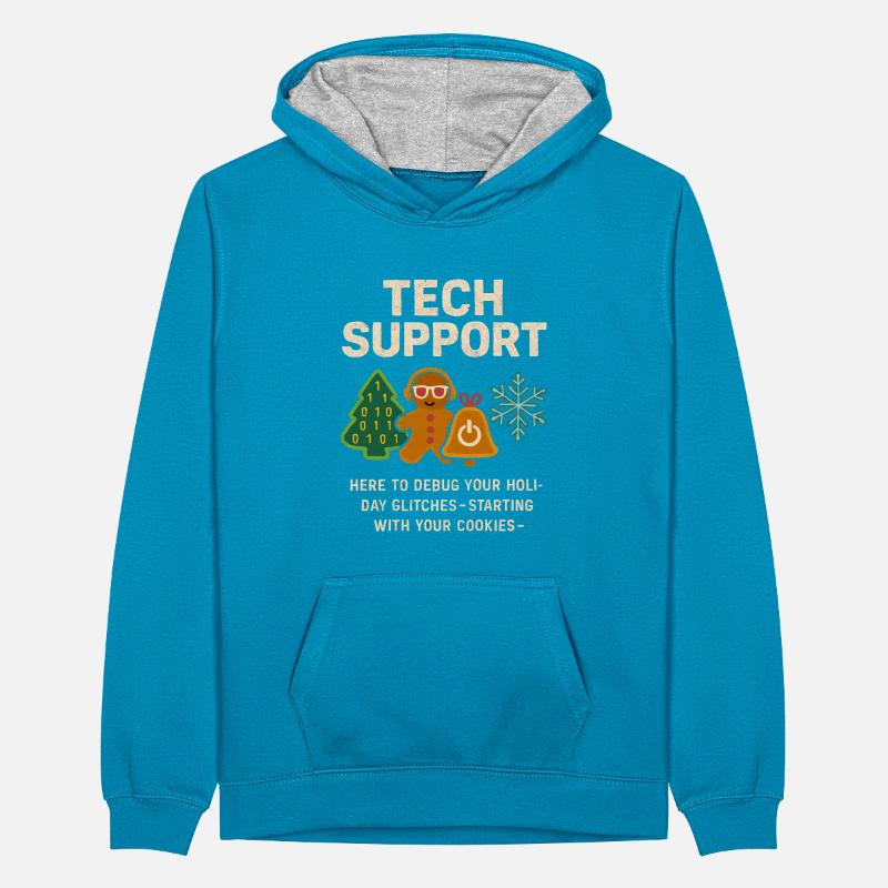 Admin Weihnachtsgeschenk IT Support Debugging Teenager Kontrast-Hoodie