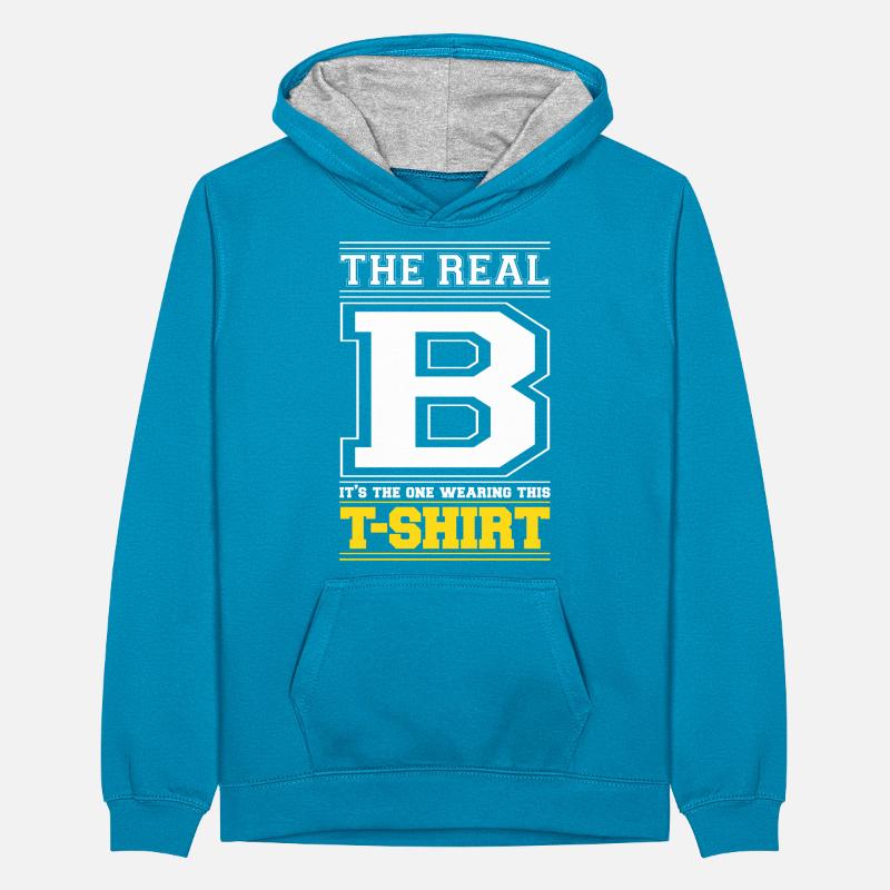 INITIAL B - LETTER B Teenager Contrast Hoodie