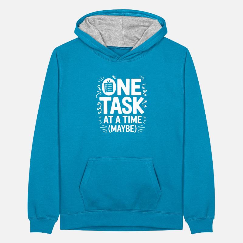One Task At A Time (Maybe) ADHS Chaos Teenager Kontrast-Hoodie