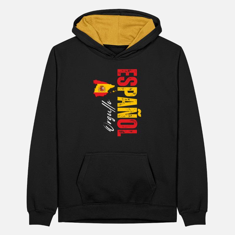 Spanish Pride, conception verticale Sweat à capuche contrasté Ado