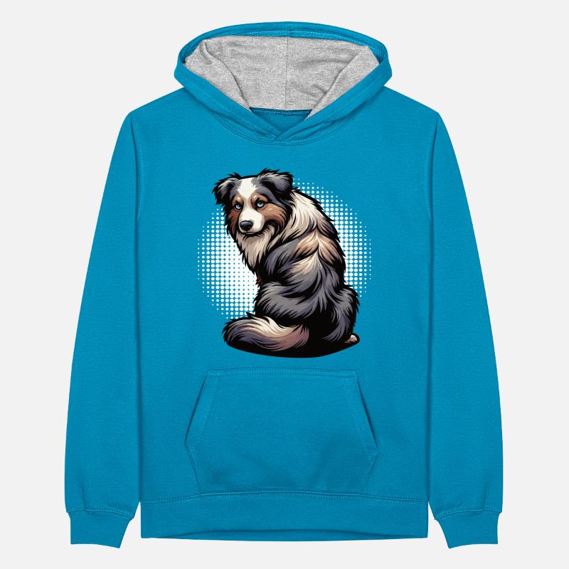 Australian Shepherd Aussie Aussiebesitzer Aussies Teenager Kontrast-Hoodie