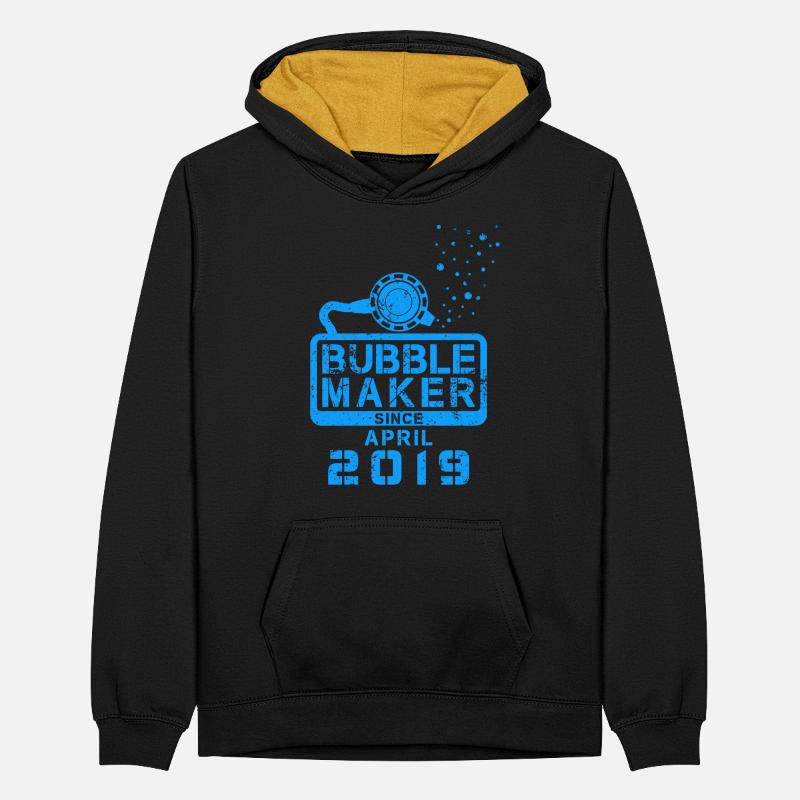 Diver Birthday Bubblemaker since April 2019 Teenager Contrast Hoodie