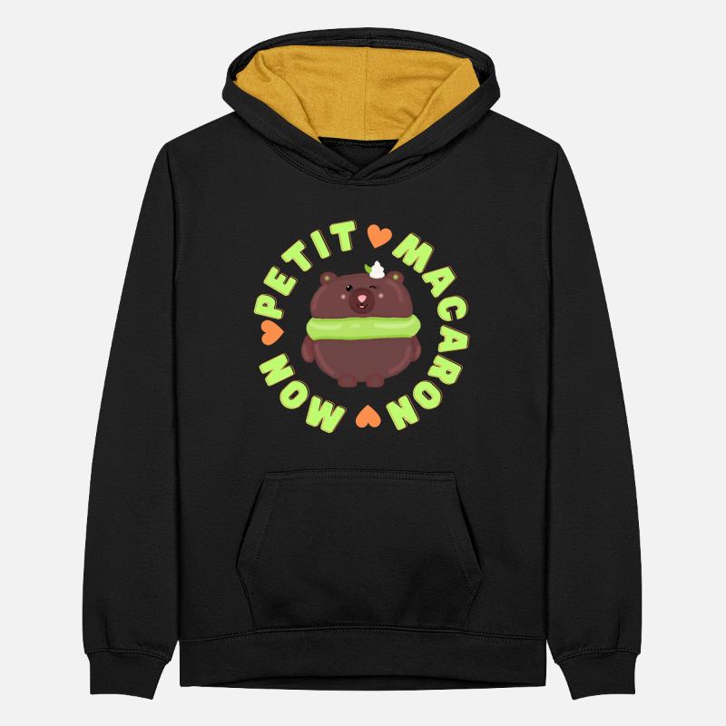 Mon Petit Macaron Ours Sweat à capuche contrasté Ado