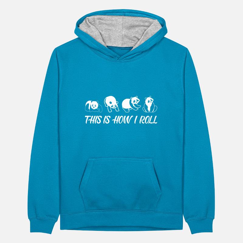 Panda Bear Cute Lover Gift Idea Teenager Contrast Hoodie