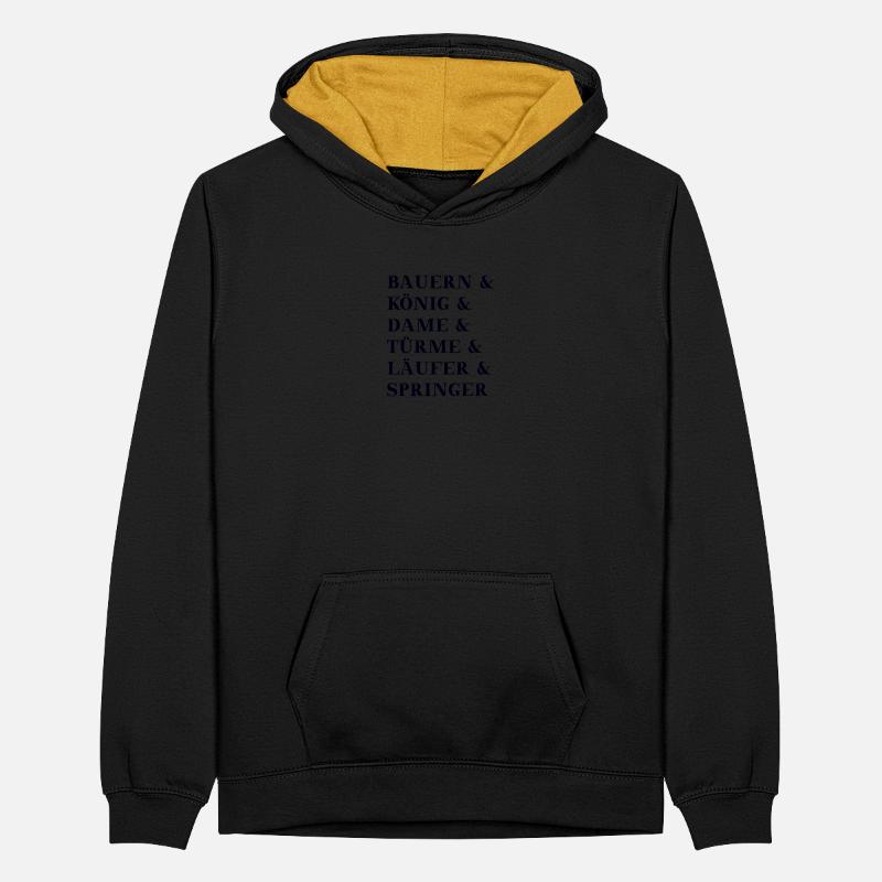 Schach Schachfiguren Geschenkidee Teenager Kontrast-Hoodie