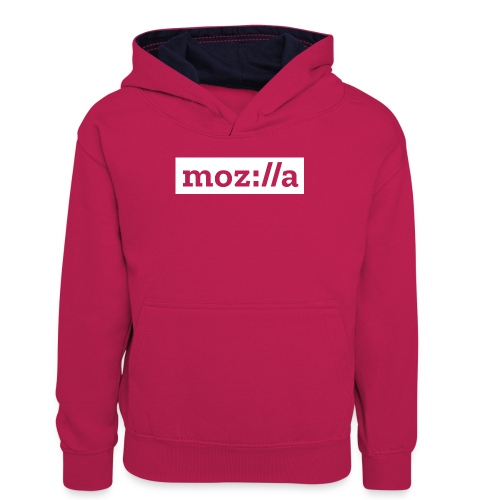 mozilla logo white - Teenager Contrast Hoodie