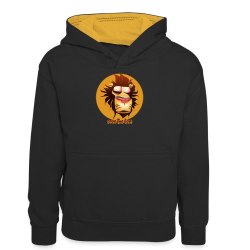 Print leeuwenkop - Teenager contrast-hoodie