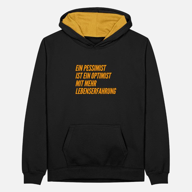 ich bin ein Pessimist Teenager Kontrast-Hoodie